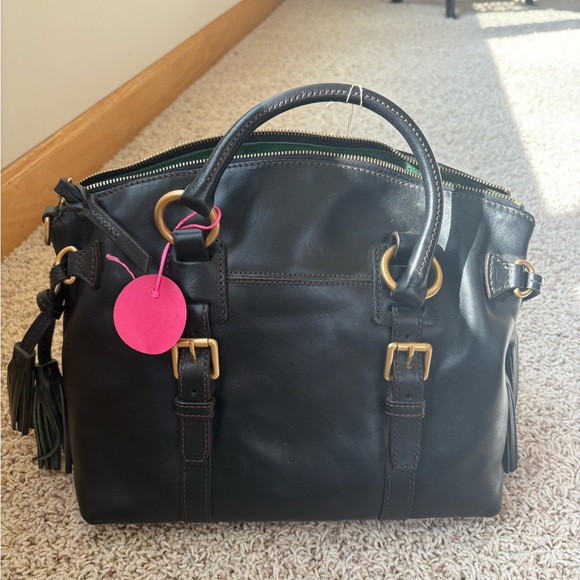 Dooney & Bourke FLORENTINE LEATHER Bristol Satchel NOT PEBBLE LEATHER Black - Picture 1 of 11